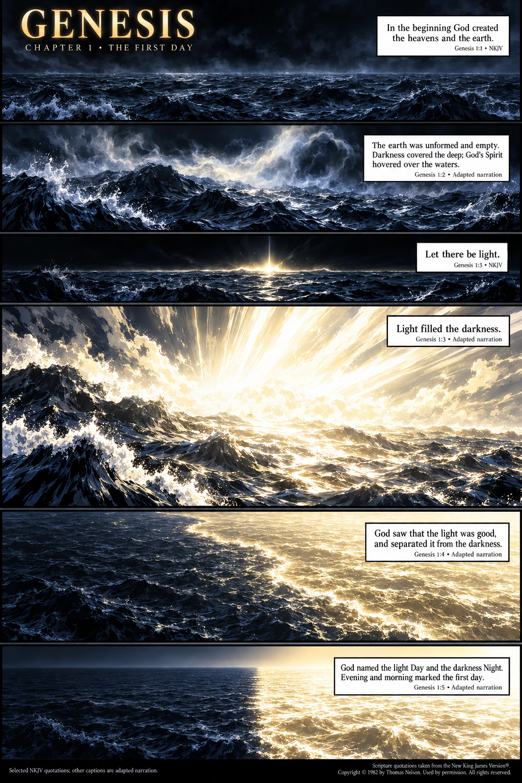 Genesis 1, illustrated section 1 of 7