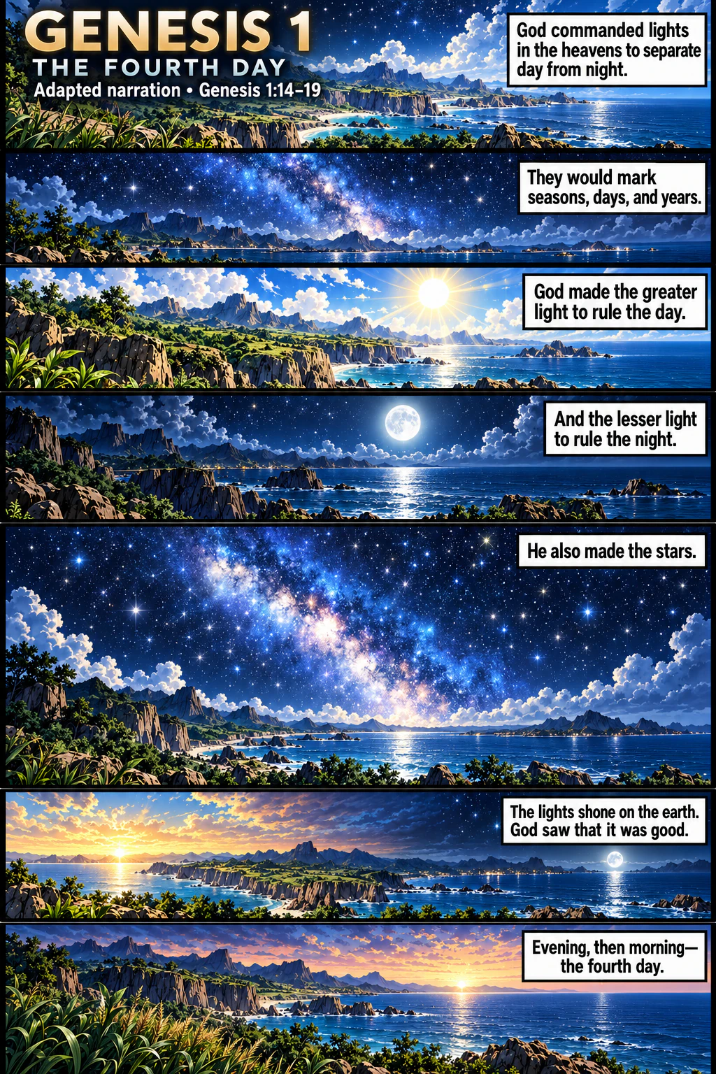 Genesis 1, illustrated section 4 of 7