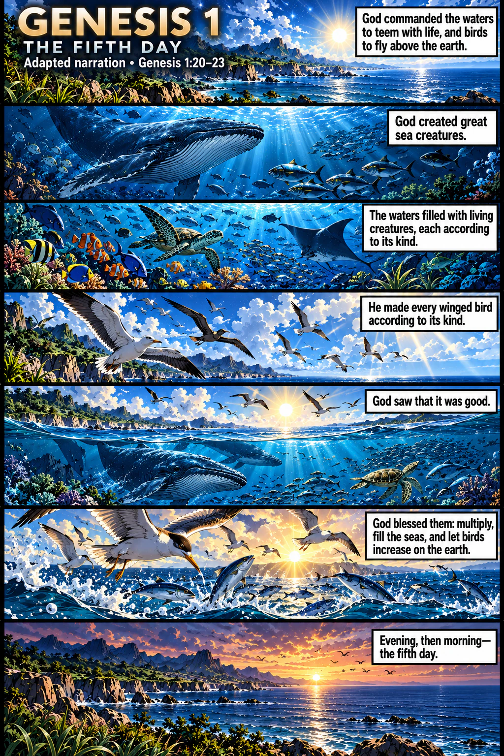 Genesis 1, illustrated section 5 of 7