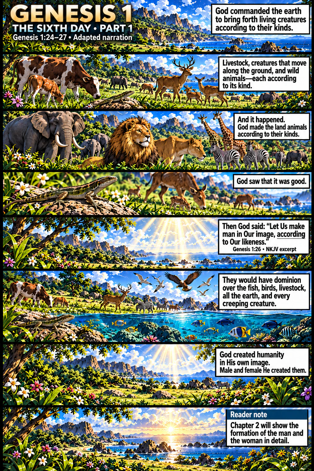 Genesis 1, illustrated section 6 of 7