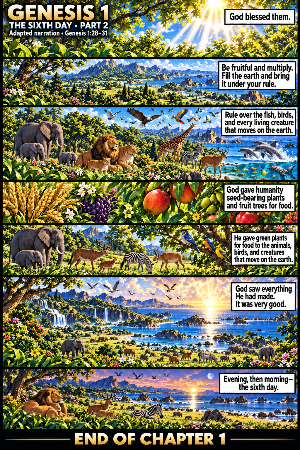 Genesis 1, illustrated section 7 of 7