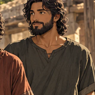 Illustrated portrait of Japheth